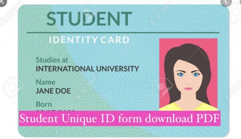 Student Unique id Form 2021 PDF Download Link - My Tech Offer